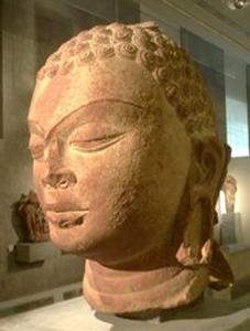 Head of a Buddha, Gupta period, 6th century.